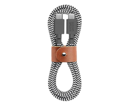 Kabel NATIVE UNION Belt Cable USB-C – Lightning 1,2m zebra NAUNBELTKVCLZEB2